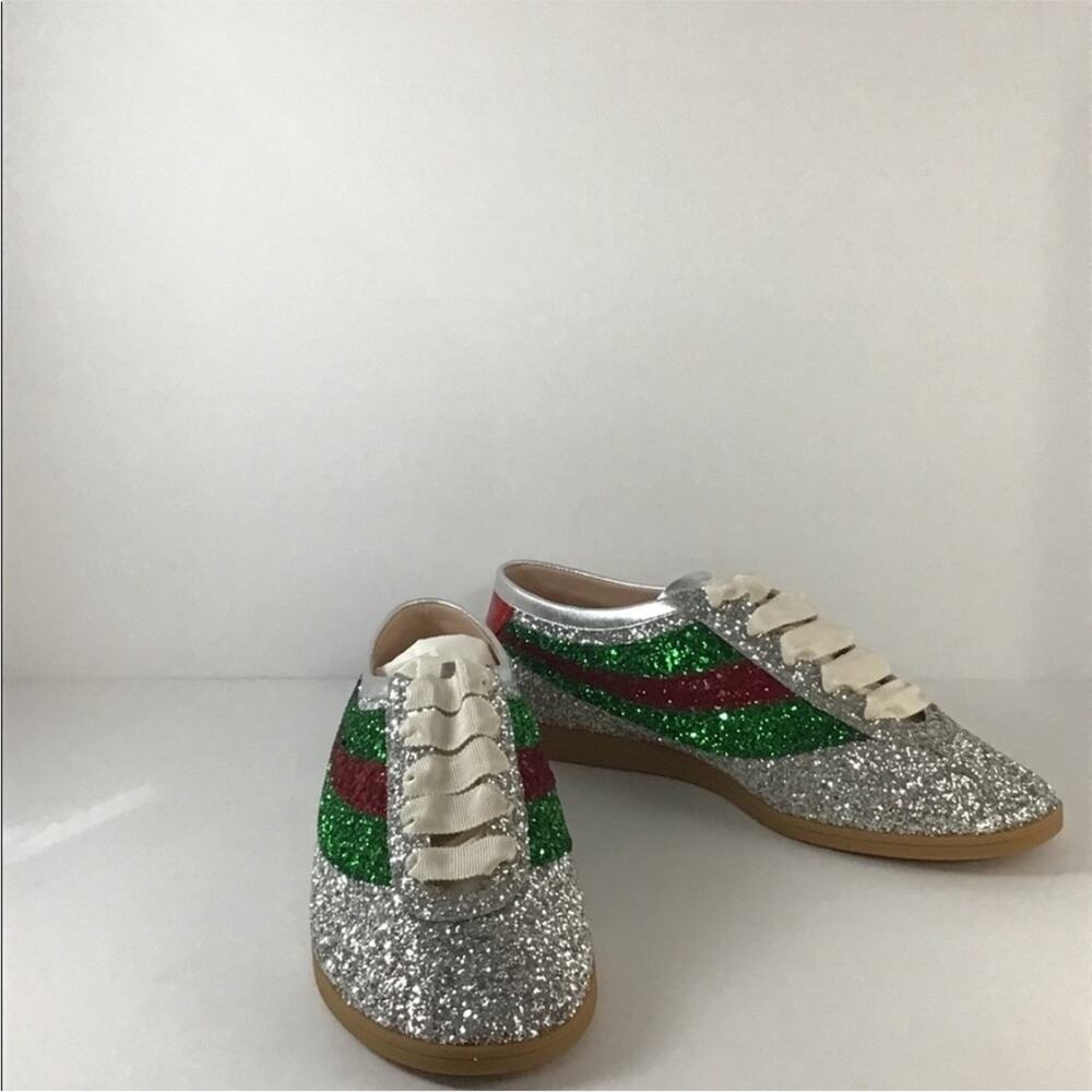 Gucci Falacer Glitter Sneakers Tennis Shoes Size 10.5 - Picture 4 of 13